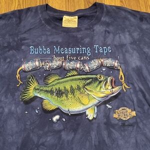 Vintage The Mountain "Bubba Measuring Tape" Fishing Tee Mens 2XL Graphic T-Shirt